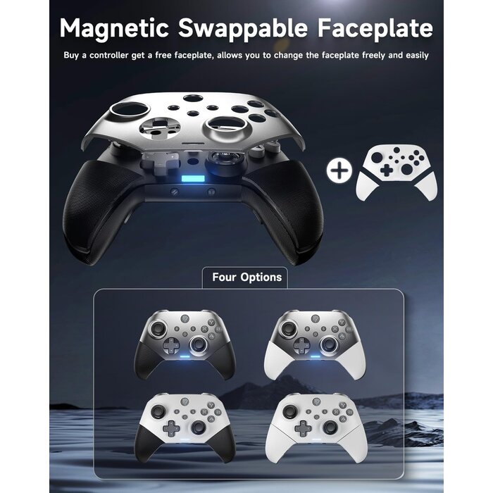 Manette sans fil multiplateforme, joysticks effet Hall - 30% de remise
