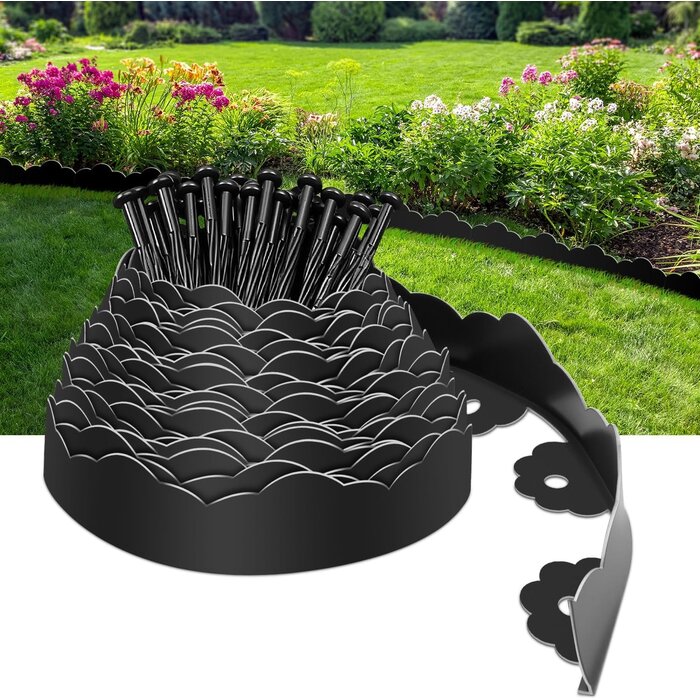 Bordure de jardin flexible 15 m - 6 cm - 45 piquets - 30% de remise