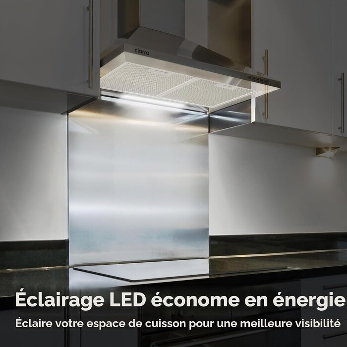Hotte aspirante murale 60 cm inox - 35% de remise