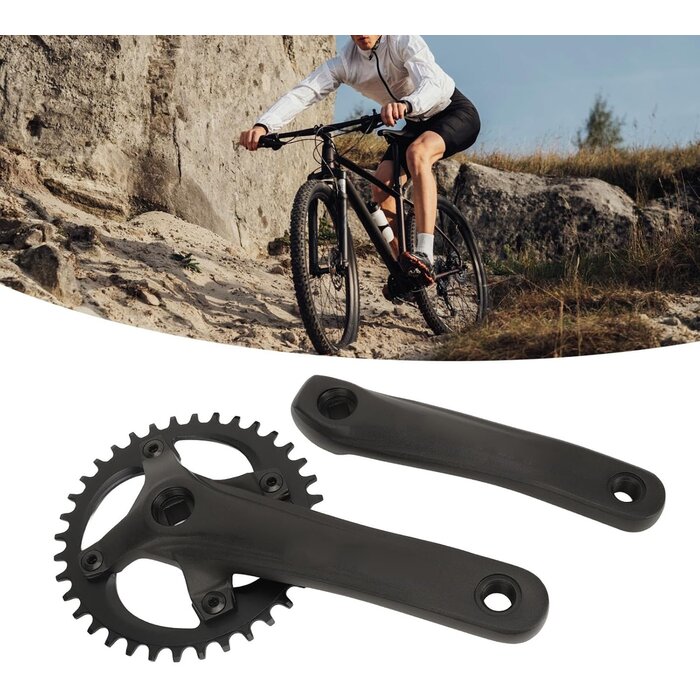 Pédalier VTT 104 BCD 36T Axe Carré - Noir - 32% de remise