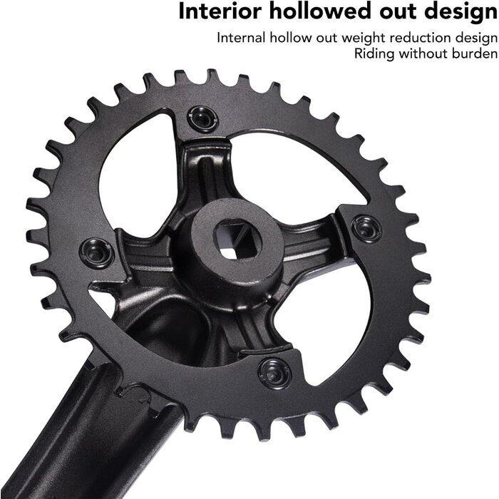 Pédalier VTT 104 BCD 36T Axe Carré - Noir - 32% de remise