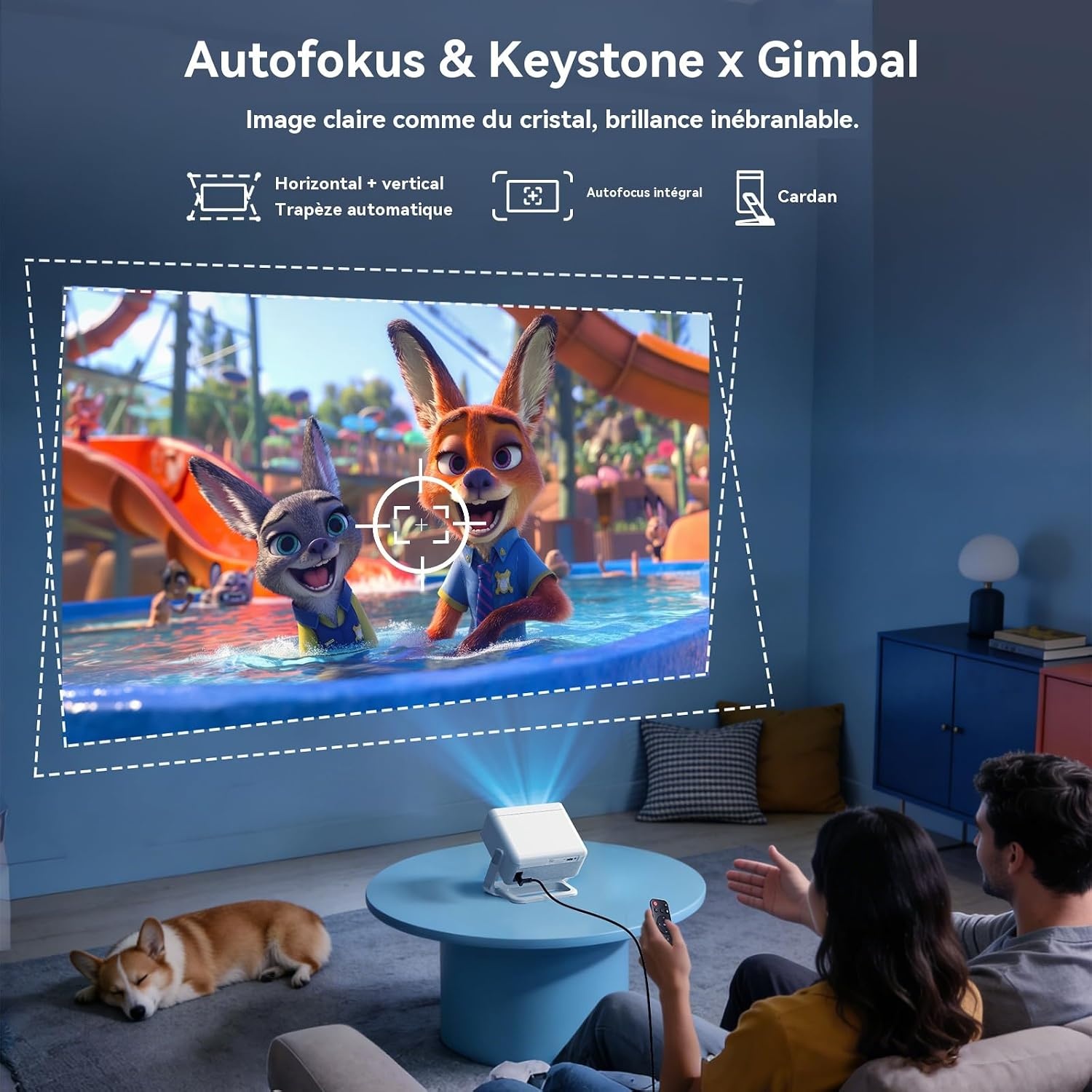 Projecteur Vidéo Portable 720P avec Autofocus et Rotation 180° - 34% de remise