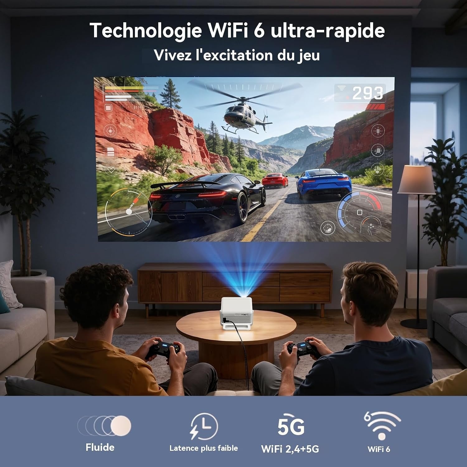 Projecteur Vidéo Portable 720P avec Autofocus et Rotation 180° - 34% de remise