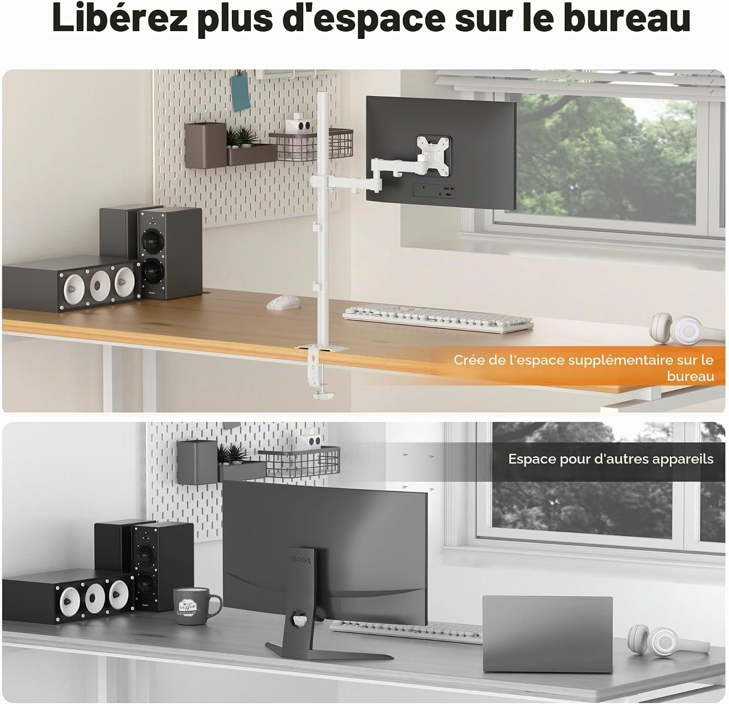 Bras articulé pour écran 13-32 pouces - 80 cm - Blanc - 30% de remise