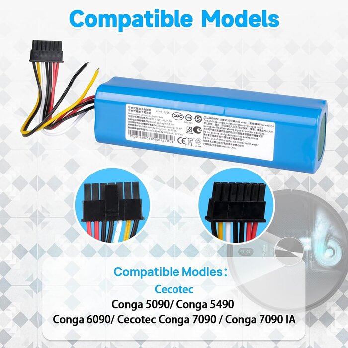 Batterie Li-ion 6800mAh 14.8V pour robot aspirateur - 31% de remise