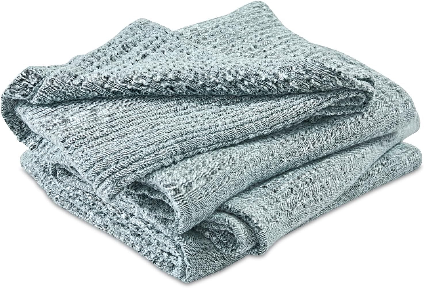 Couverture en mousseline 150x200cm, Heather Teal - 32% de remise