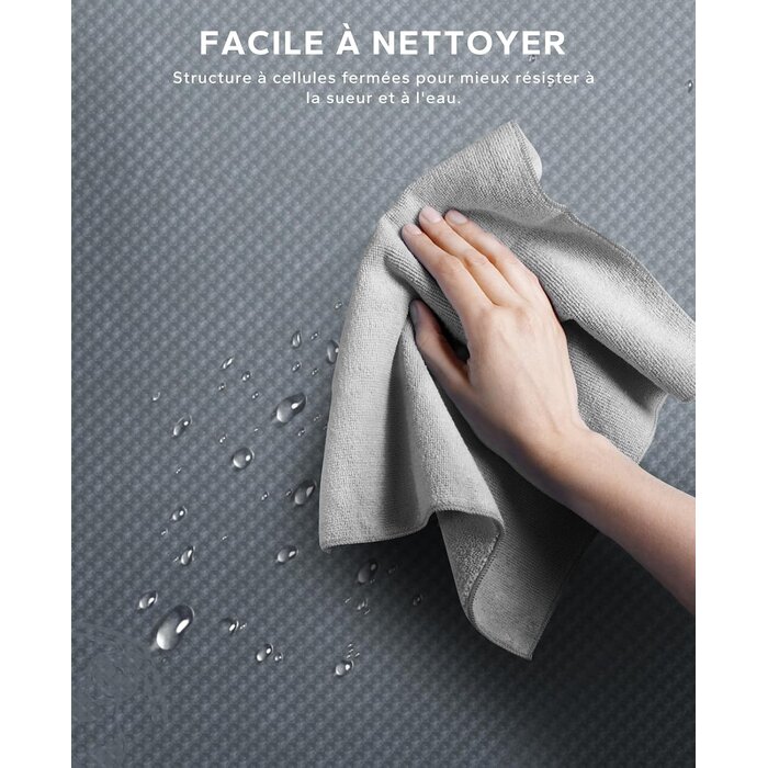Tapis de fitness XXL 213x152cm - 33% de remise - Gris avec bandes de résistance
