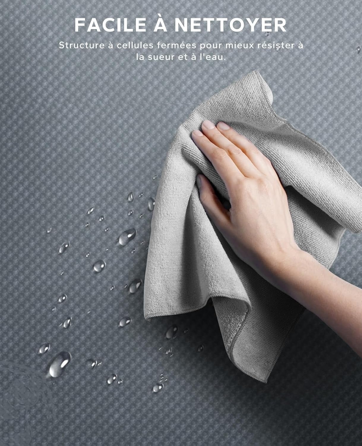 Tapis de fitness XXL 213x152cm - 33% de remise - Gris avec bandes de résistance