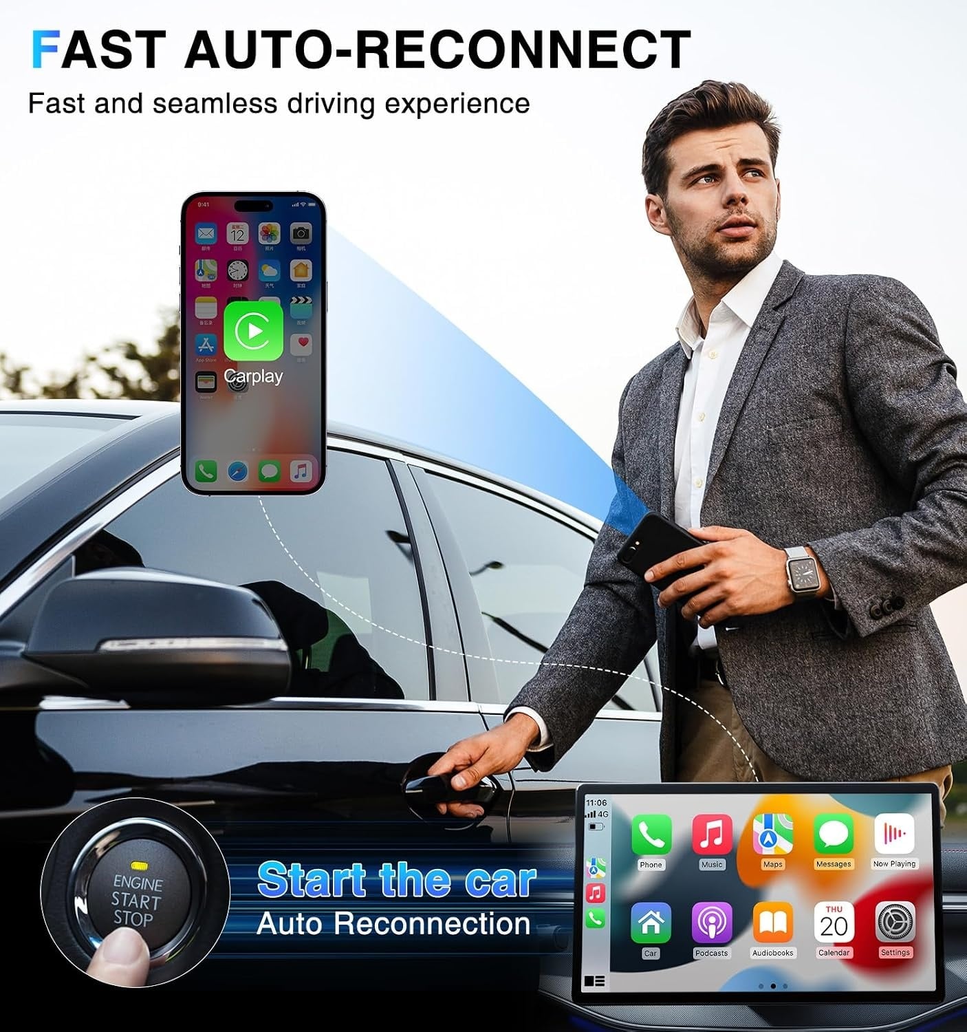 Adaptateur CarPlay sans fil USB - Installation rapide - 32% de remise