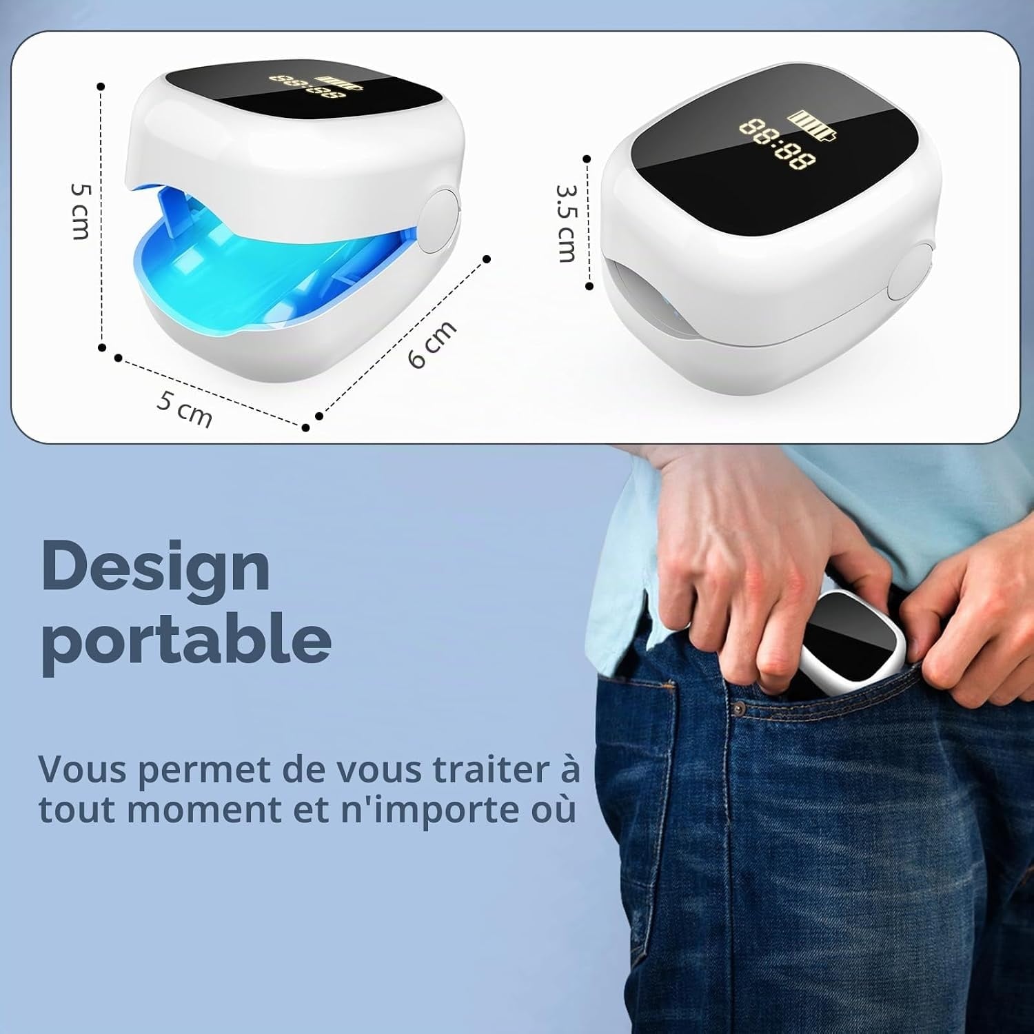 Appareil Laser Mycose Ongles - Lumière Bleue et Infrarouge - 31% de remise