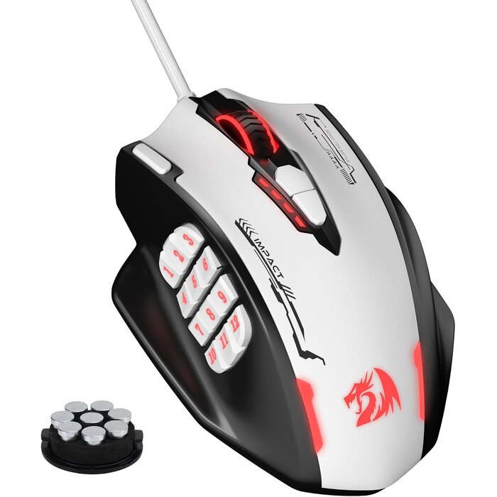 Souris Gaming MMO 18 boutons - Blanche - 31% de remise