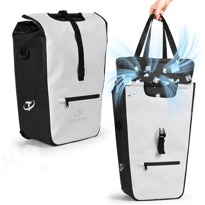 Sacoche de vélo 3-en-1 avec sac isotherme - 22-28L, Vert - 31% de remise