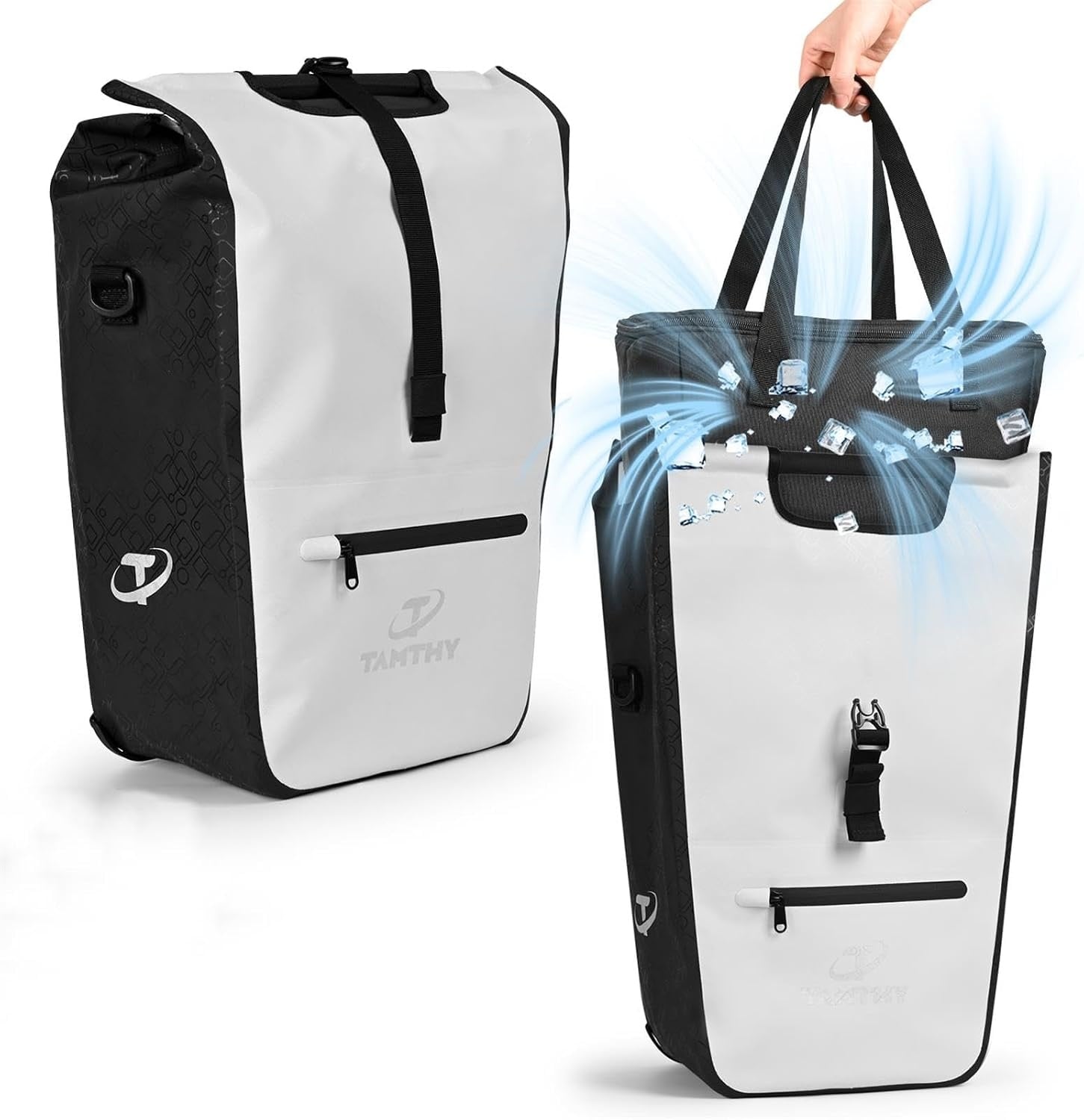 Sacoche de vélo 3-en-1 avec sac isotherme - 22-28L, Vert - 31% de remise