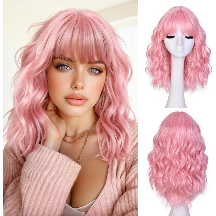 Perruque Wavy Bob 18 pouces brun caramel - 30% de remise