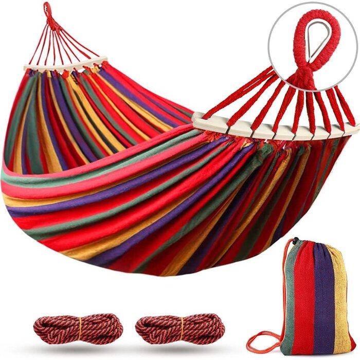 Hamac de camping 205x155cm - Bleu - 32% de remise