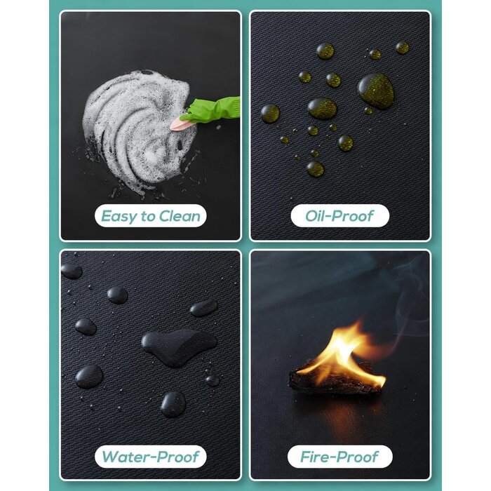 Tapis de barbecue ignifuge 75x120cm - Fibre de verre - 31% de remise