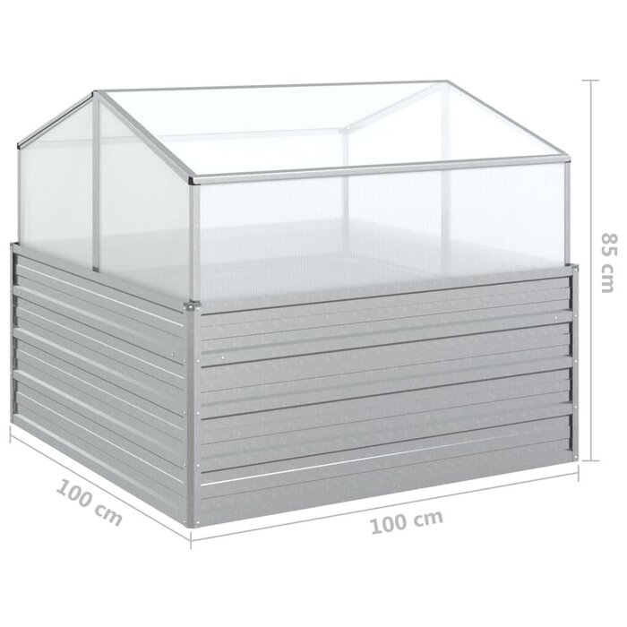 Bac de jardin surélevé avec serre 100x100x85 cm - 34% de remise