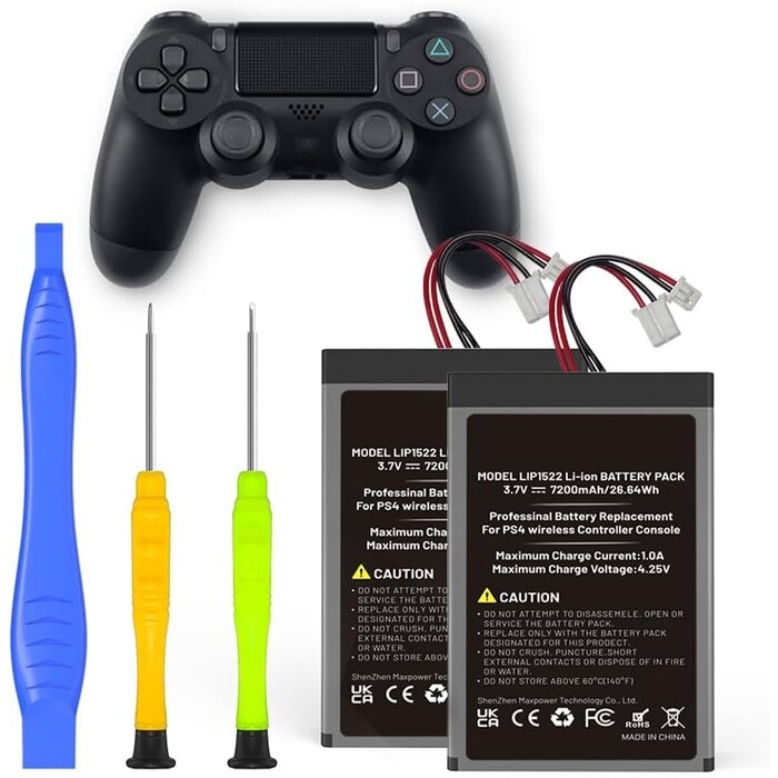 Lot de 2 batteries 7200 mAh pour manette PS4 Slim/Pro - 29% de remise