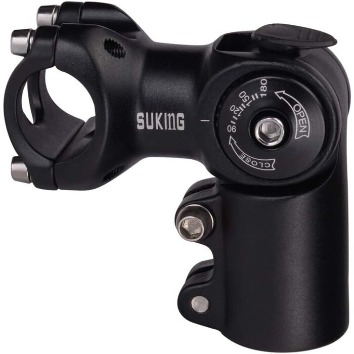 Potence de vélo réglable 0-90° - 31% de remise - Aluminium Noir 25,4 mm