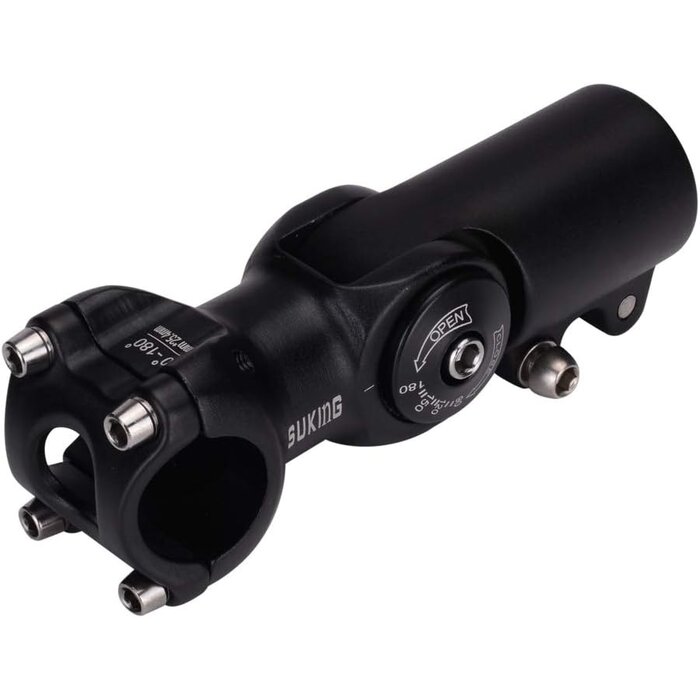 Potence de vélo réglable 0-90° - 31% de remise - Aluminium Noir 25,4 mm