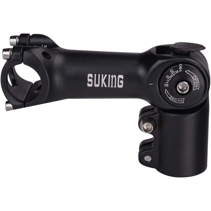 Potence de vélo réglable 0-90° - 31% de remise - Aluminium Noir 25,4 mm