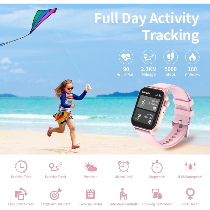 Montre connectée enfant, IP67, 120+ sports, Bluetooth - 30% de remise