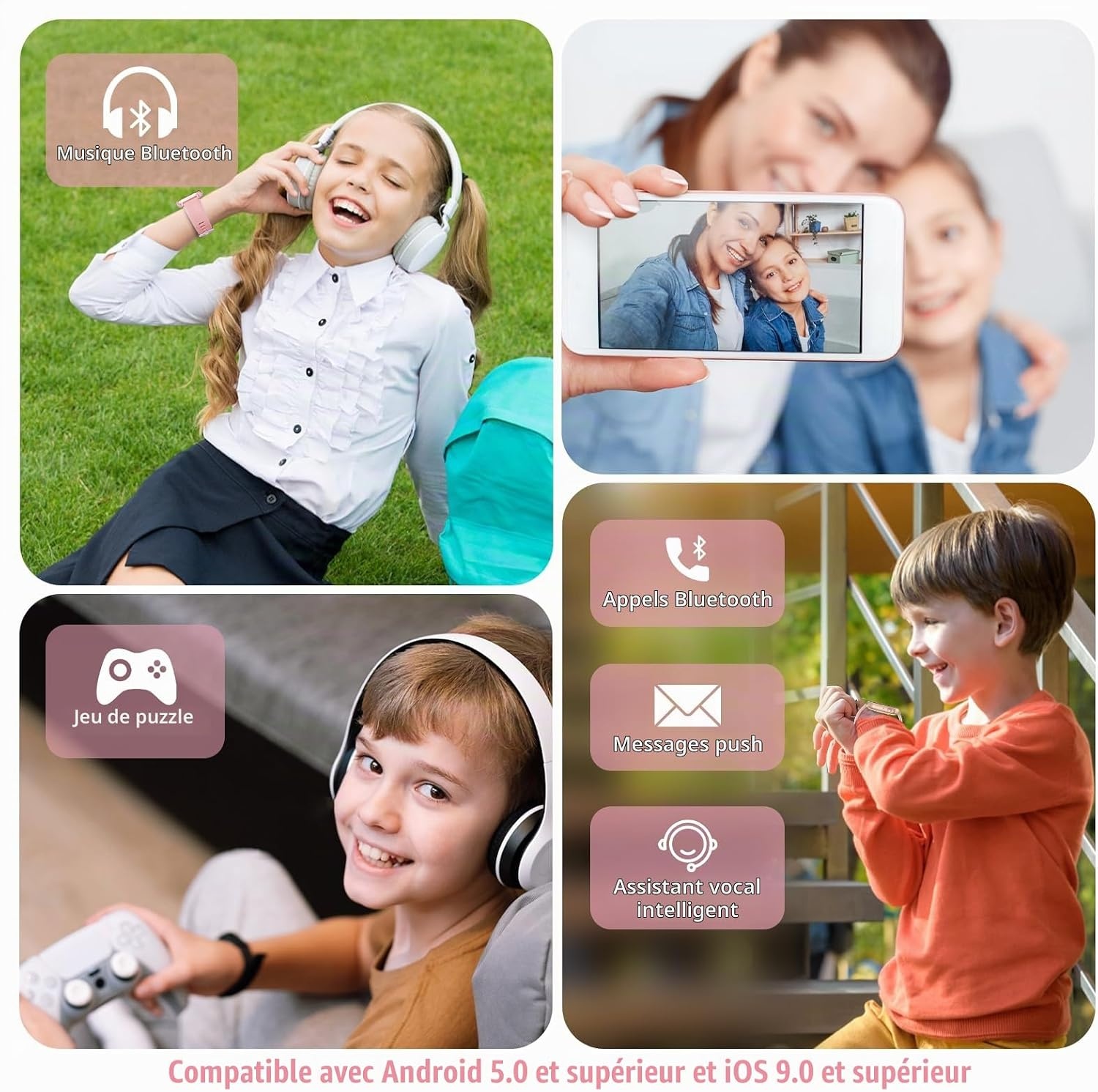Montre connectée enfant, IP67, 120+ sports, Bluetooth - 30% de remise