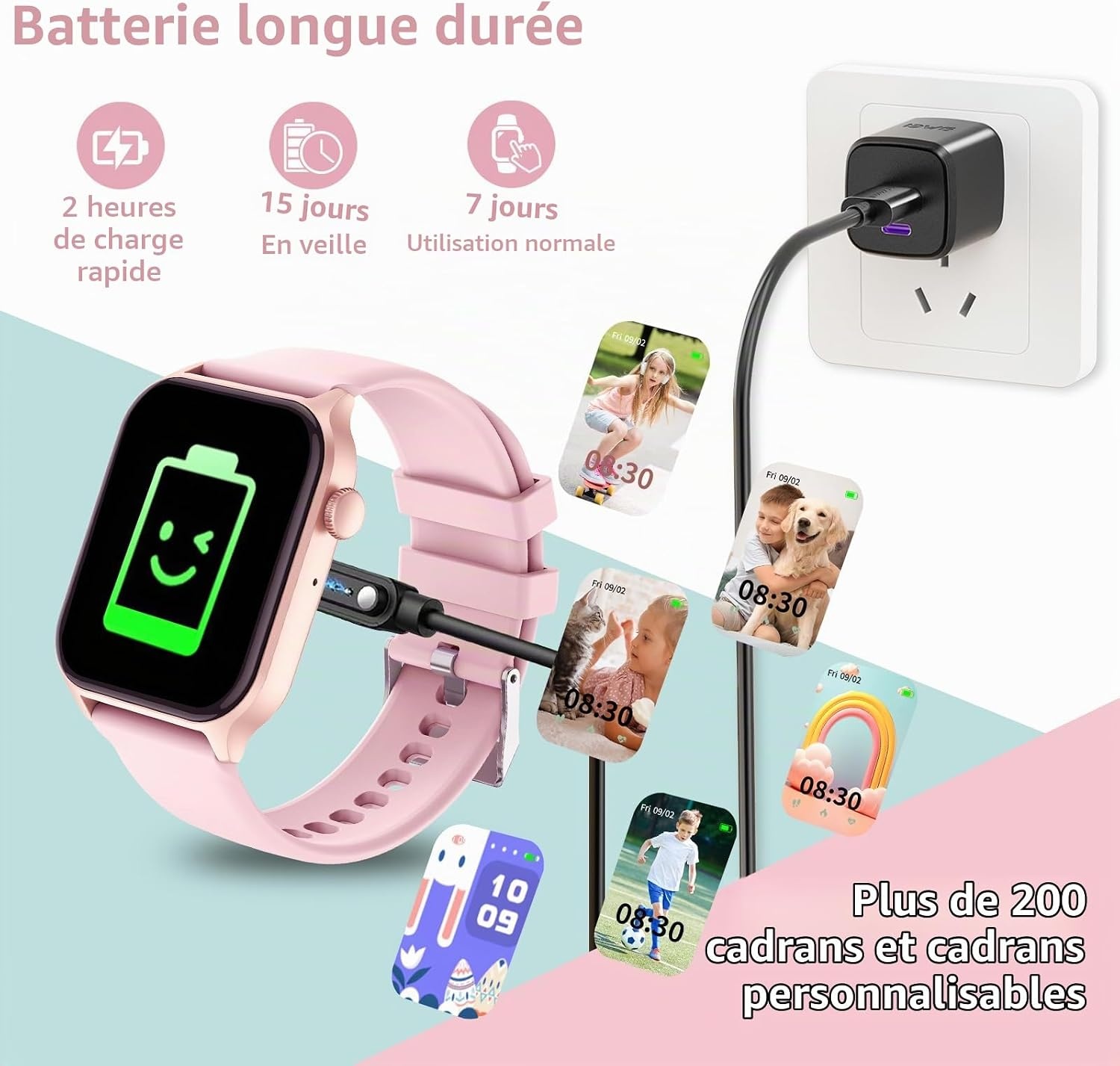 Montre connectée enfant, IP67, 120+ sports, Bluetooth - 30% de remise