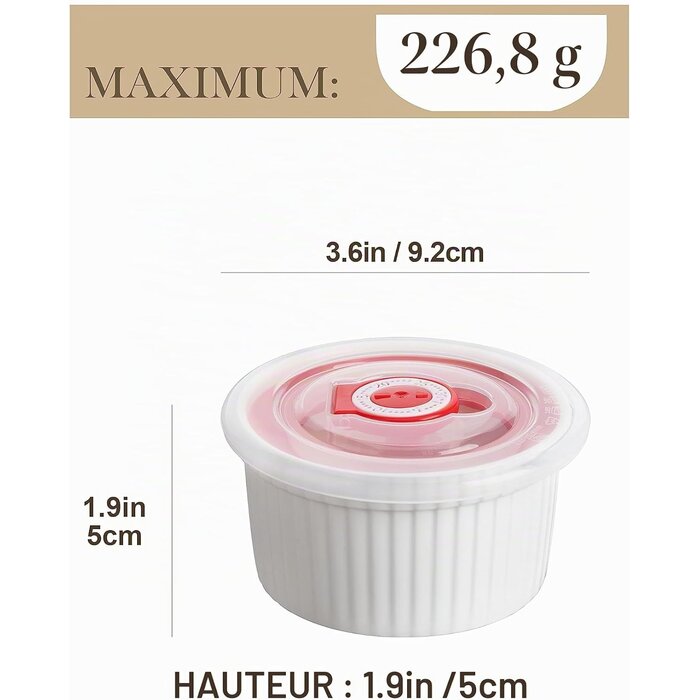 Lot de 6 ramequins à crème brûlée 240 ml avec couvercles - 29% de remise