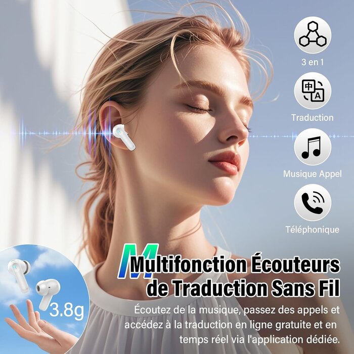 Écouteurs de traduction 164 langues avec écran tactile - 25% de remise