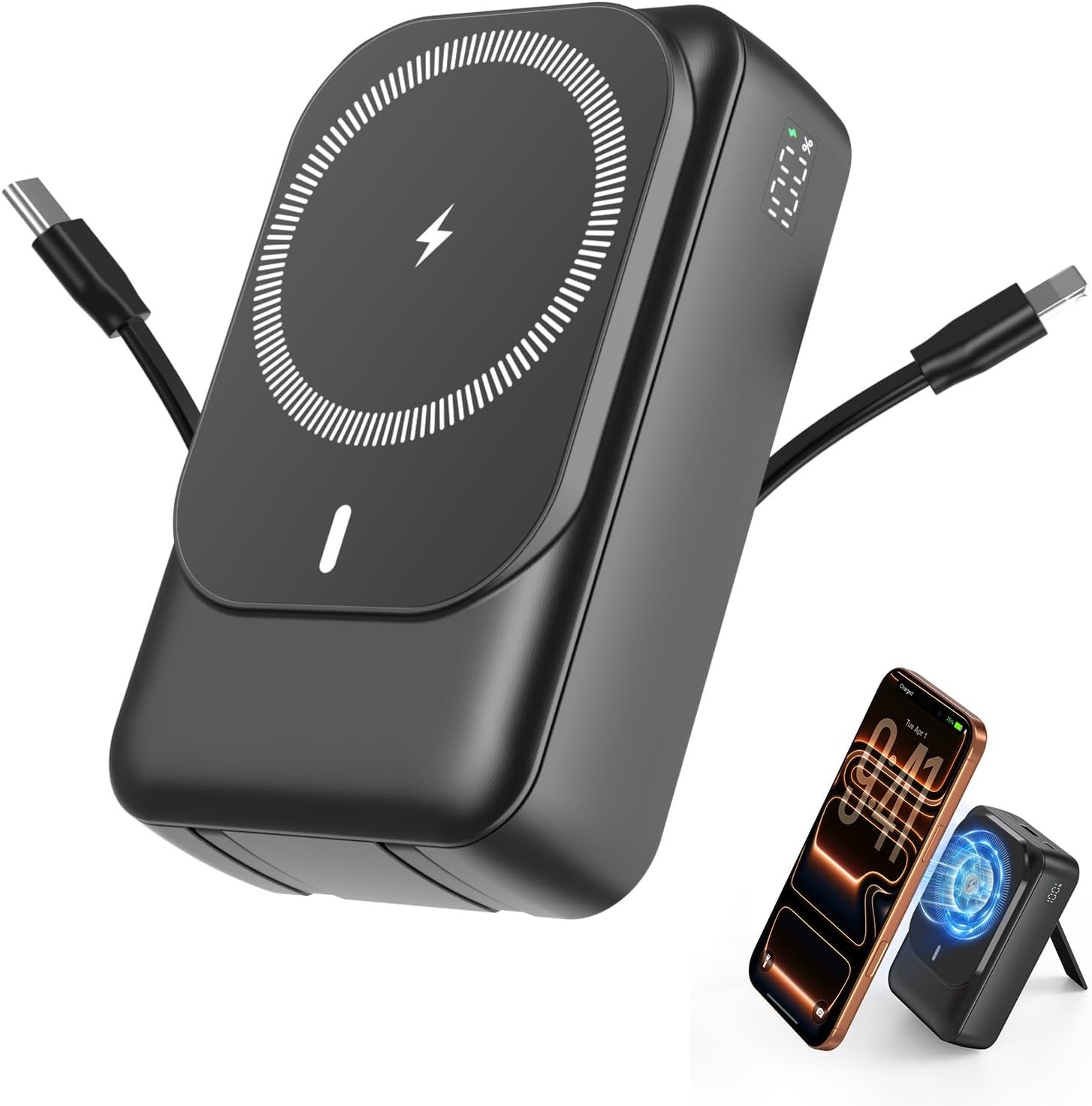 Batterie Externe Magnétique 26800 mAh - 32% de remise - Noir