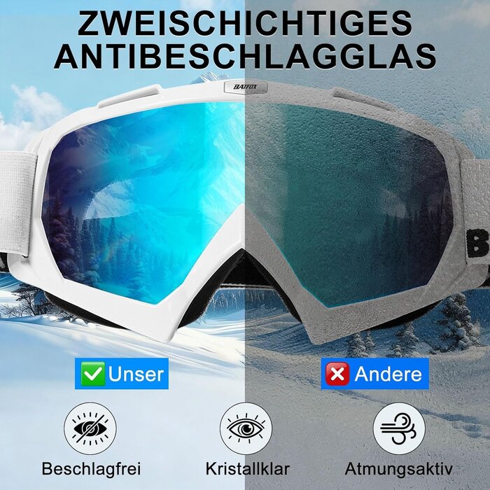 Masque de motocross et ski blanc avec verres bleus - 29% de remise