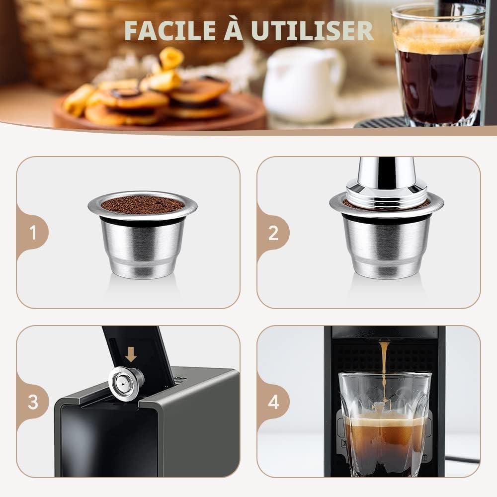 Lot de 2 capsules de café réutilisables pour Nespresso - 29% de remise
