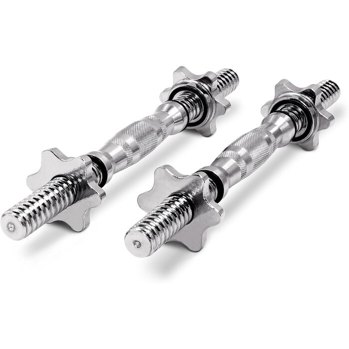 Lot de 2 barres d'haltères chromées 35 cm - 30% de remise