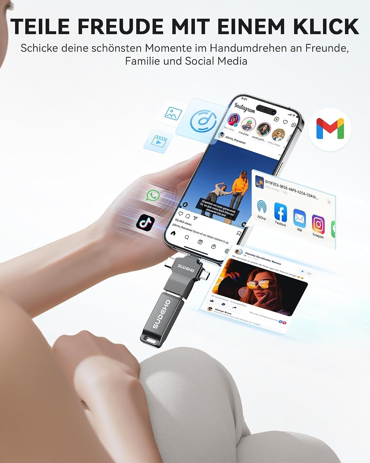 Clé USB 4-en-1 128 Go pour smartphone et PC - 31% de remise