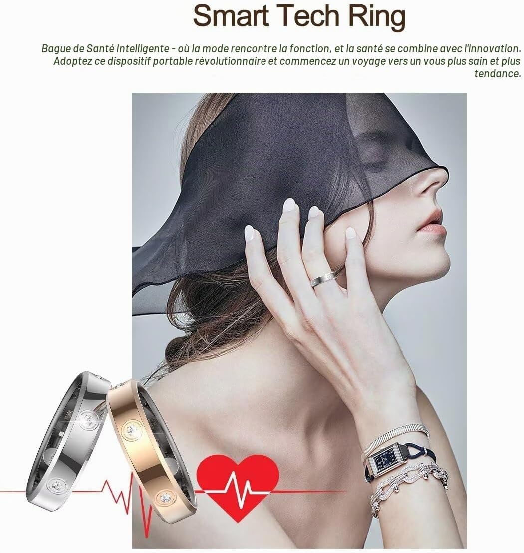 Bague connectée fitness tracker argent - 33% de remise