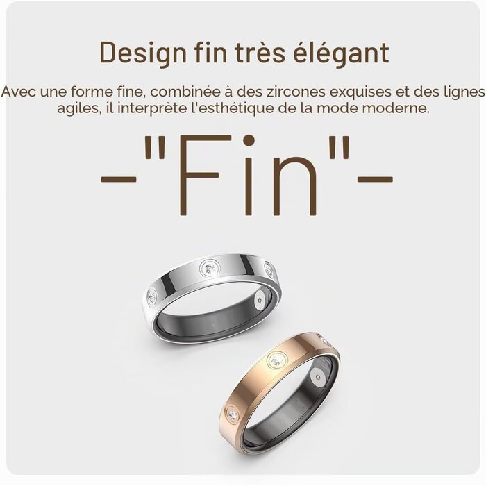 Bague connectée fitness tracker argent - 33% de remise
