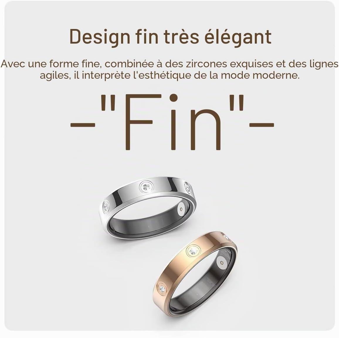 Bague connectée fitness tracker argent - 33% de remise