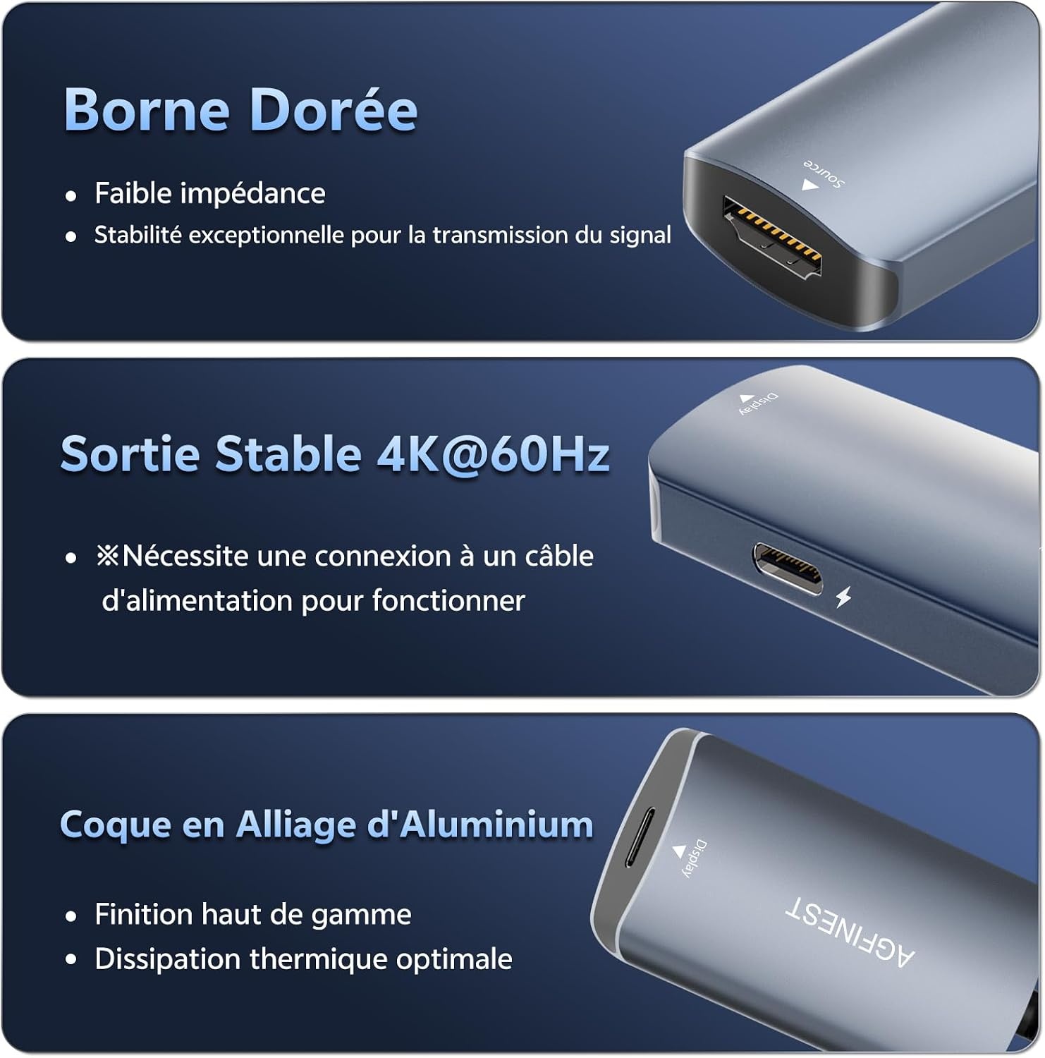 Adaptateur HDMI vers USB-C 4K 60Hz pour lunettes AR et consoles - 30% de remise