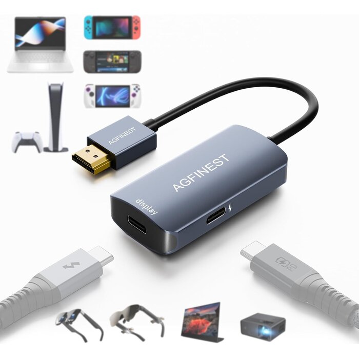 Adaptateur HDMI vers USB-C 4K 60Hz pour lunettes AR et consoles - 30% de remise