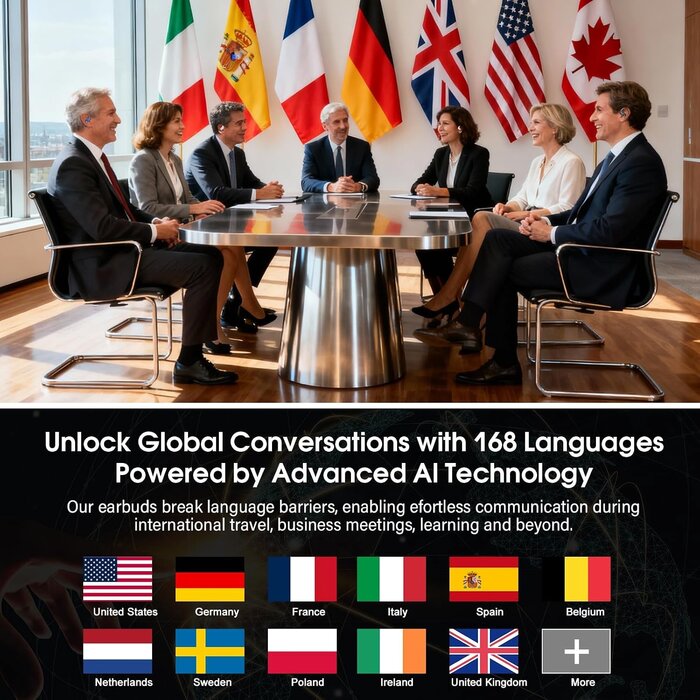 Écouteurs Traducteurs IA 164 langues Bluetooth 5.4 - 31% de remise