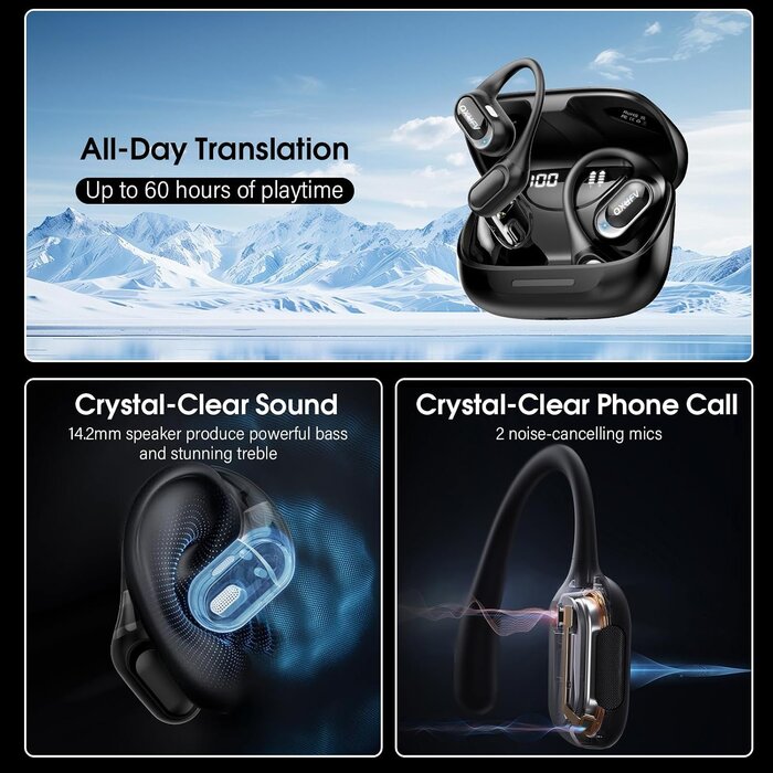 Écouteurs Traducteurs IA 164 langues Bluetooth 5.4 - 31% de remise