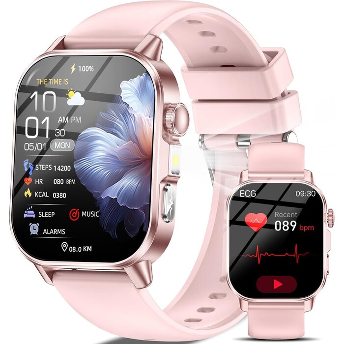 Montre connectée femme rose - 32% de remise - Bluetooth 5.3 et appels