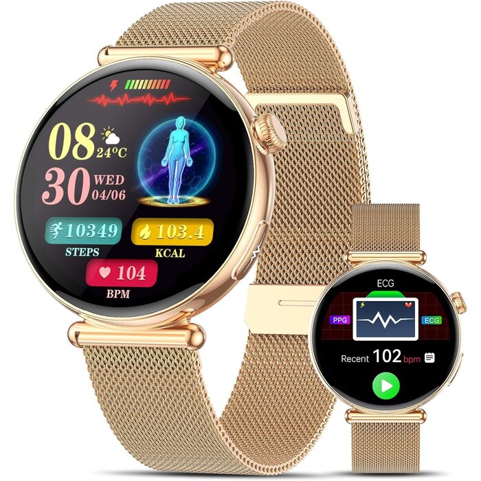 Montre connectée santé pour femmes - Or rose - 33% de remise