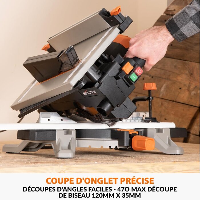 Scie à table et à onglets 210mm 1500W convertible - 35% de remise