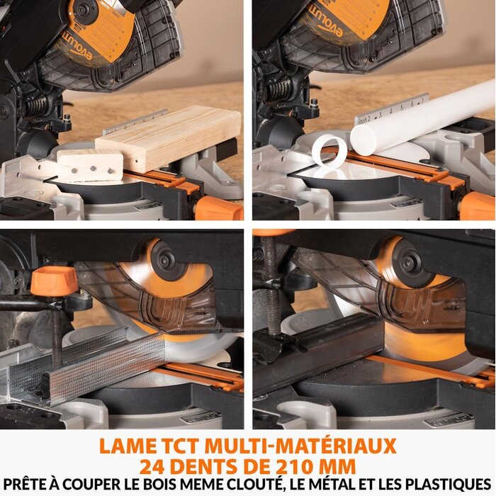 Scie à table et à onglets 210mm 1500W convertible - 35% de remise