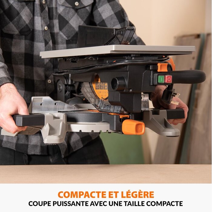 Scie à table et à onglets 210mm 1500W convertible - 35% de remise
