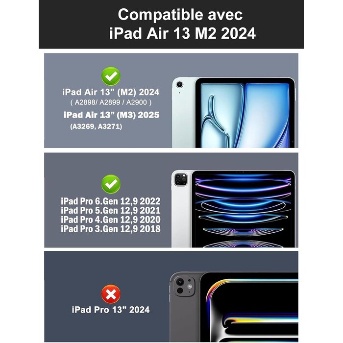 Clavier magnétique rétroéclairé pour iPad Pro/Air 13" - 33% de remise