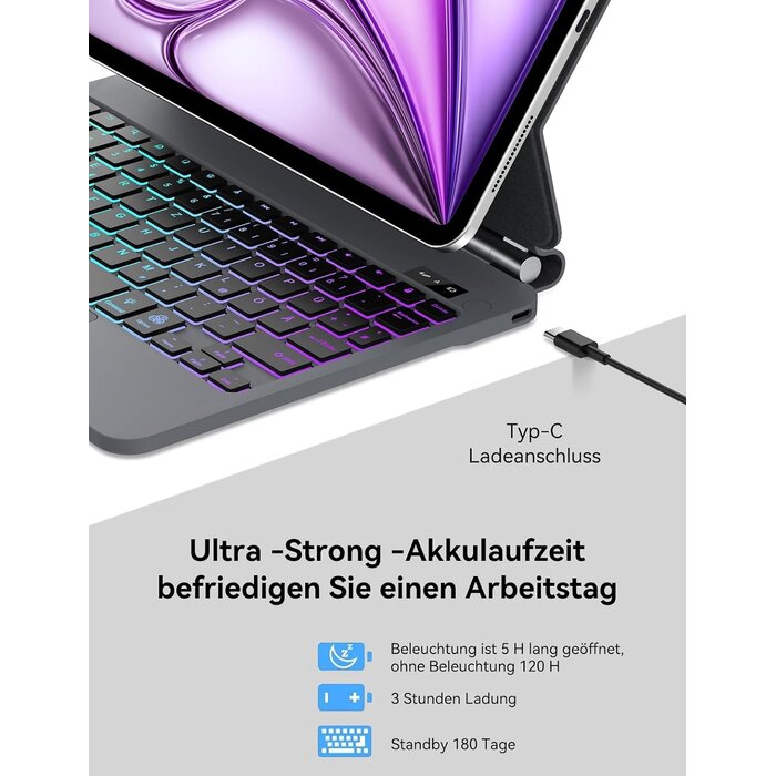 Clavier magnétique rétroéclairé pour iPad Pro/Air 13" - 33% de remise