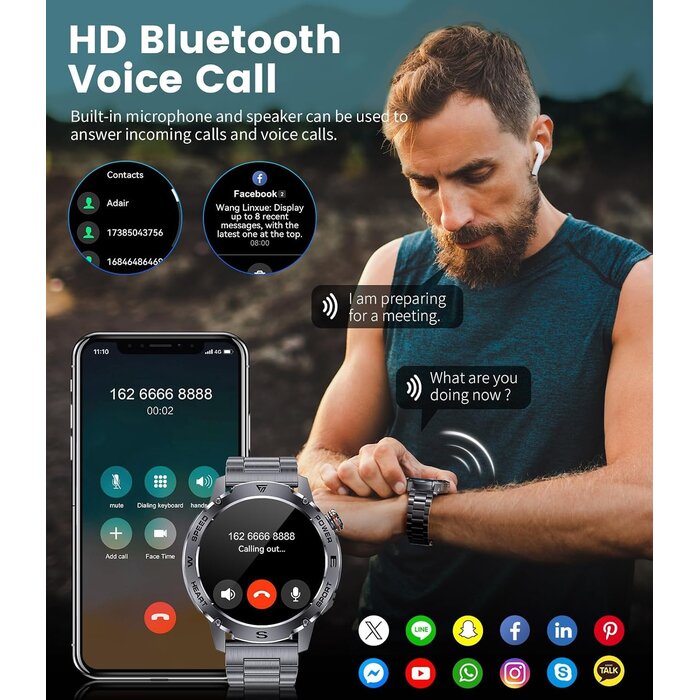 Montre intelligente AMOLED 1,43" Bluetooth - Graphite Noir - 31% de remise
